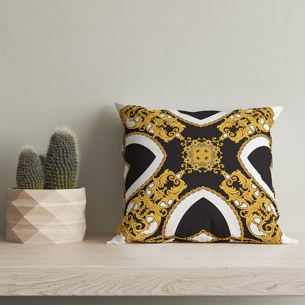 Golden Noir Printed Cushion