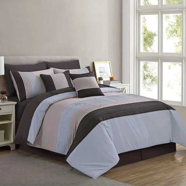 Layered Stripes Duvet Cover Set