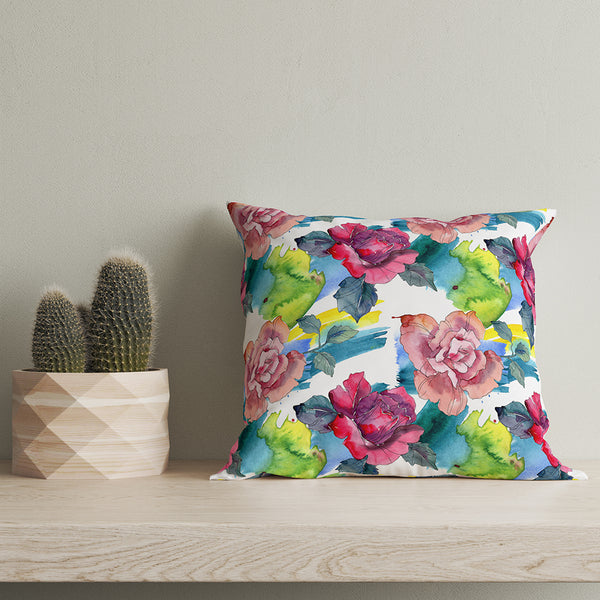 Water Rose Printed Cushion