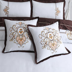 Baroque White Embroidered Quilt Cover Set