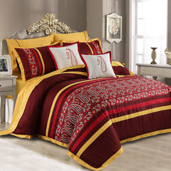 Paisley 6Pcs Embroidered Bedset - Gift Pack