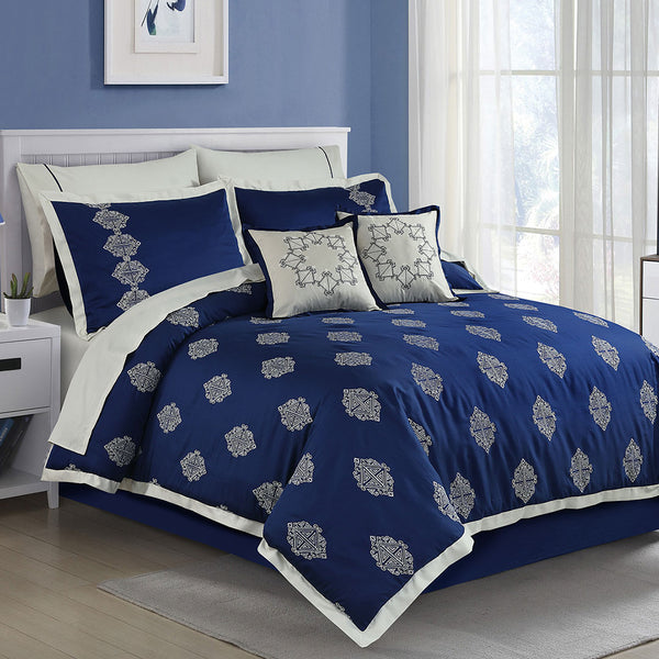 Greek Embroidered Quilt Cover Set