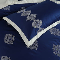 Greek Embroidered Quilt Cover Set