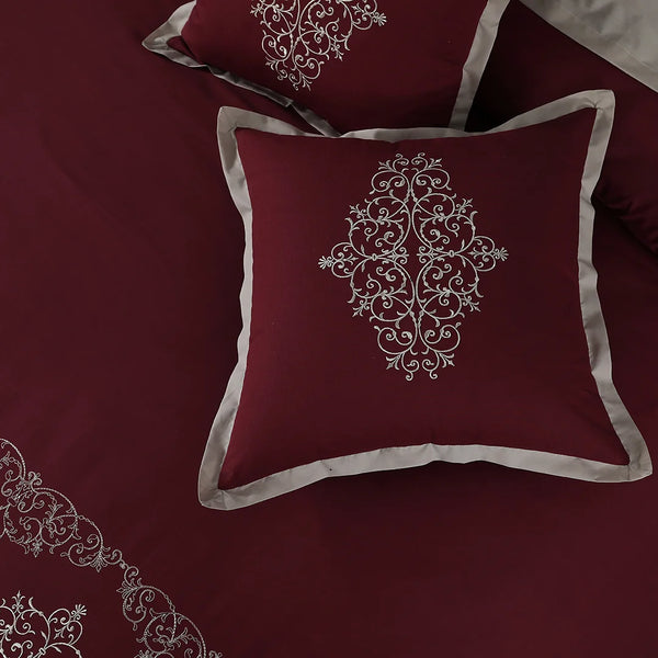 Royal Elegance Embroidered Cushion Cover Pair