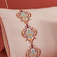 Apricot Embroidered Quilt Cover Set