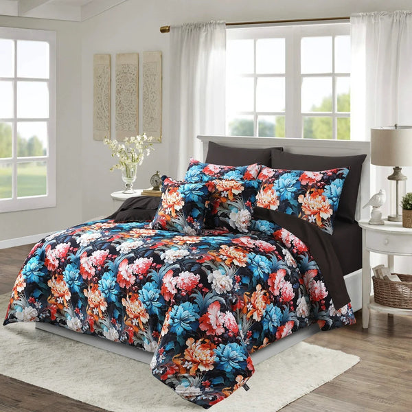 Floral Fantasy Digital Printed Quilt Cover Set