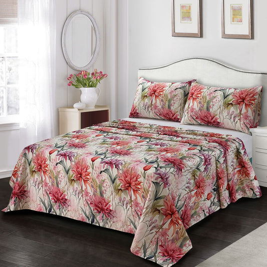 Blossoming Coral Garden Digital Printed Sheet Set