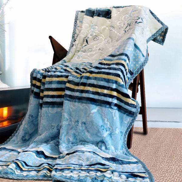 Modern Bliss Blue Fleece Blanket