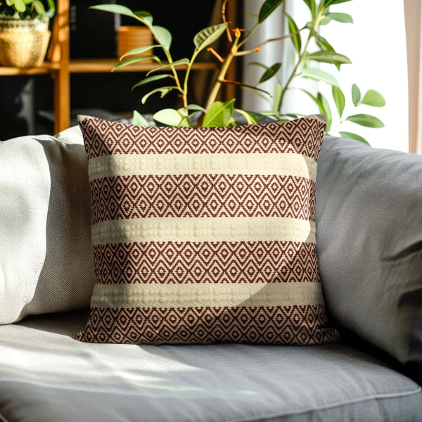 Horizon brown Stripes Handmade Cushion Cover