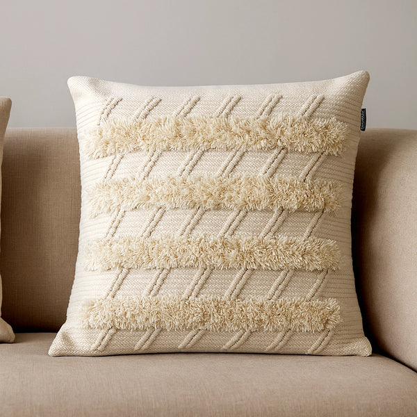 Shaggy Lines Handmade Cushion Cover