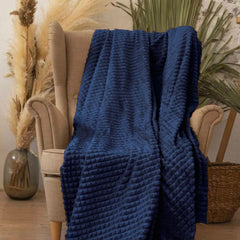 Navy Waffle Fleece Blanket