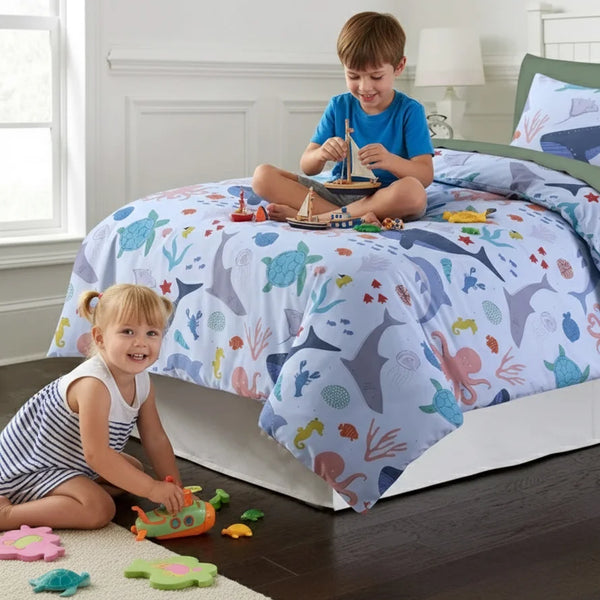 Blue Whales Quilt Cover Set