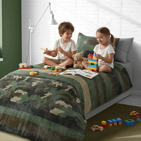 Urban Camo Stripe Quilt Cover Set