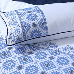 Lattice 6Pcs Embroidered Bedset - Gift Pack
