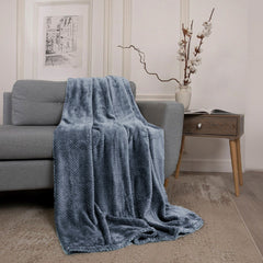 Grey Grid Fleece Blanket