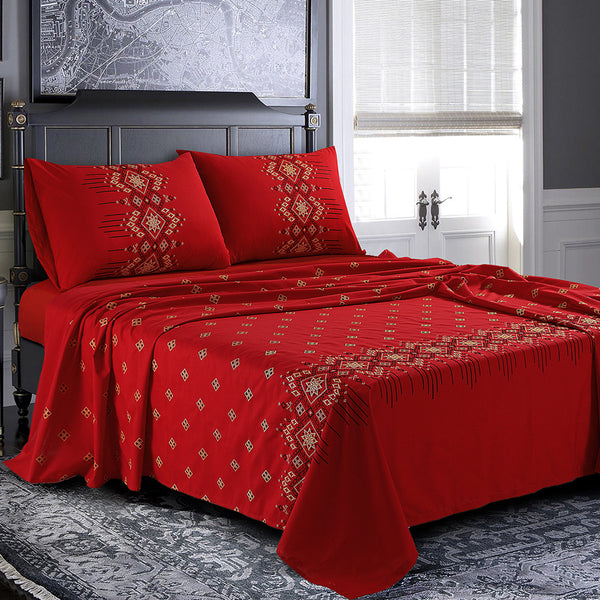 Ruby Embroidered Sheet Set