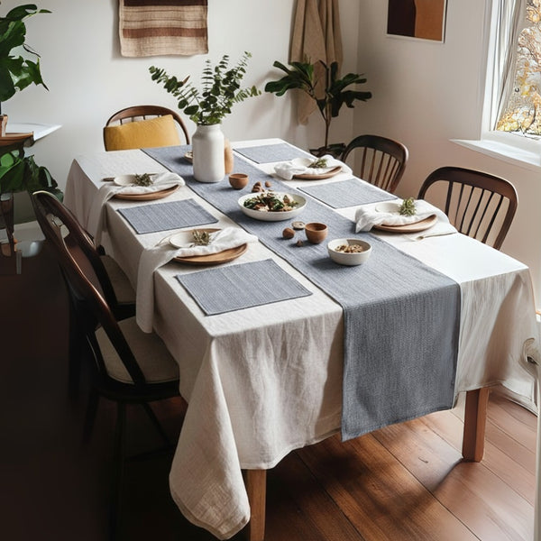 Grey Weave 6-Seater Table Linen Set
