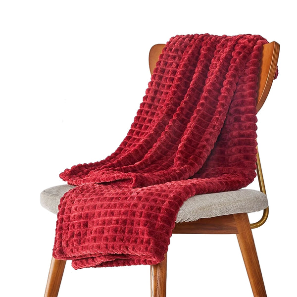 Red Waffle Fleece Blanket