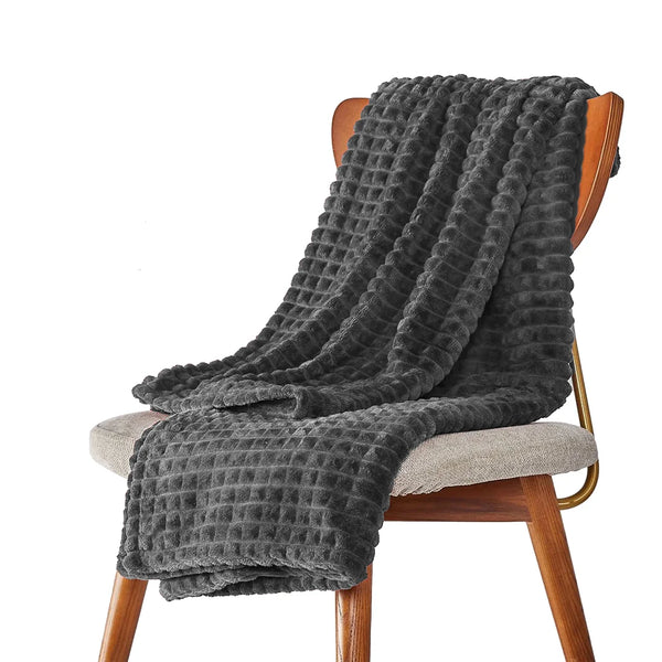 Grey Waffle Fleece Blanket