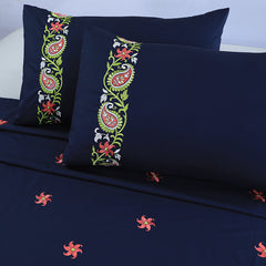 Prussian Embroidered Sheet Set