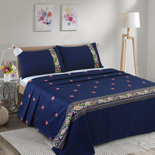 Prussian Embroidered Sheet Set