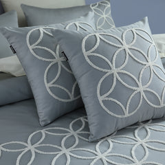 Wispy Grey Tufted Quilt Cover Set