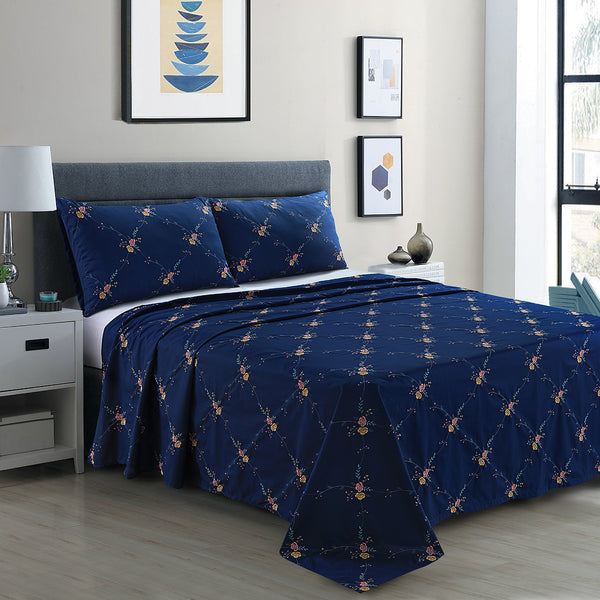 Azure Embroidered Sheet Set