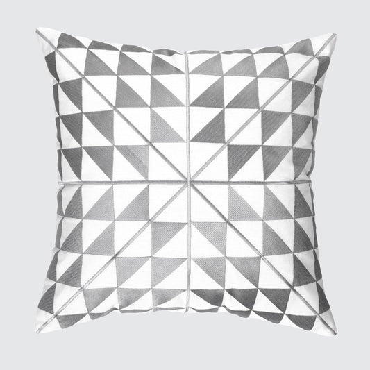Asterisk Grey Embroidered Cushion