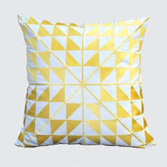 Asterisk Yellow Embroidered Cushion