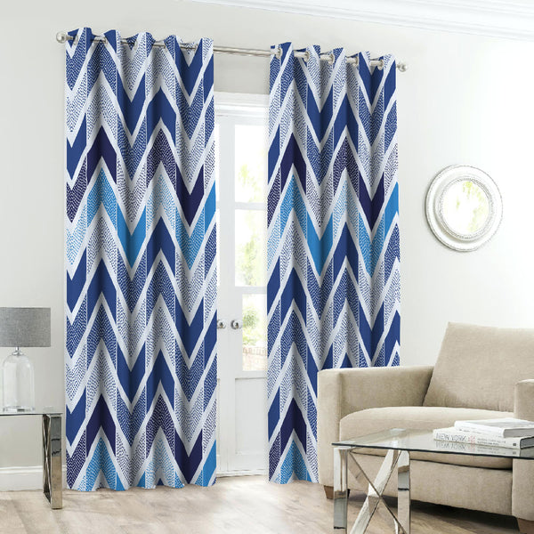 Chevrons Digital Printed Curtain Pair