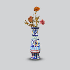 Plumeria Vase Blue Pottery
