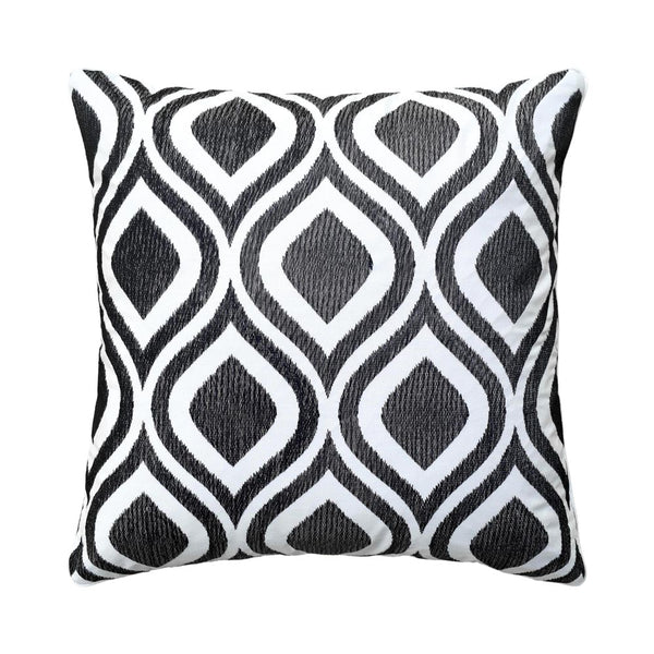 Trellis Black Embroidered Cushion