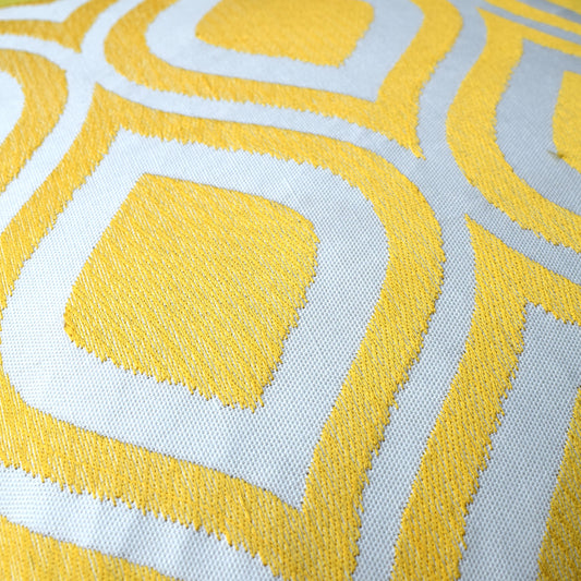 Trellis Yellow Embroidered Cushion