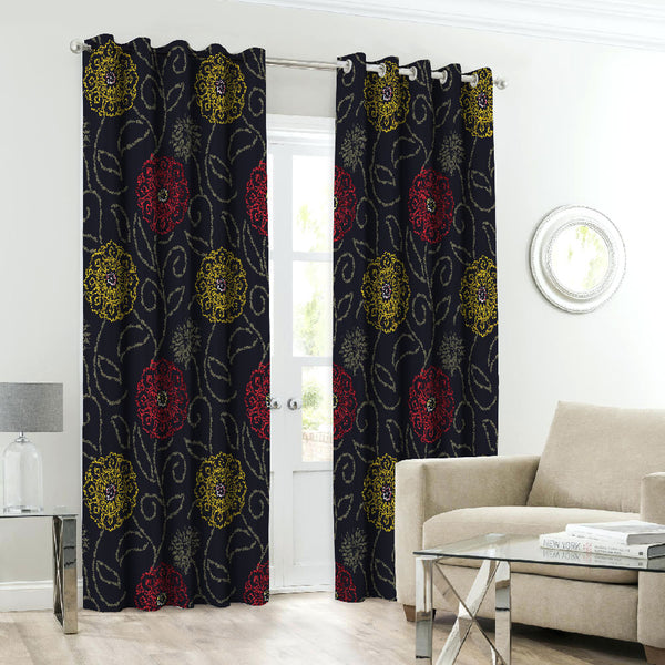 Festoon Digital Printed Curtain Pair