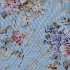 English Floral Digital Printed Curtain Pair