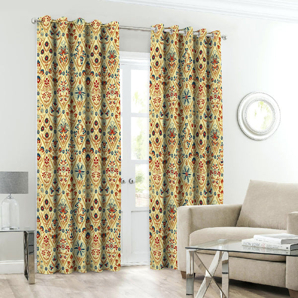 Mughal Art Digital Printed Curtain Pair