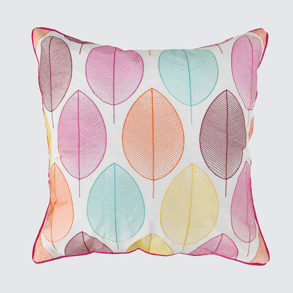 Multi-Leaves Embroidered Cushion