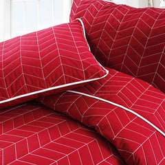 Red Zig Zag Bed Spread Set