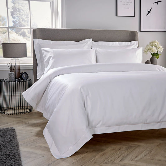 White T230 Cotton Sateen Quilt Cover Set